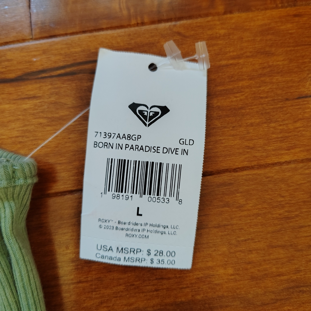 NWT Roxy Born In Paradise Ribbed Crop Top - L - Picture 4 of 5